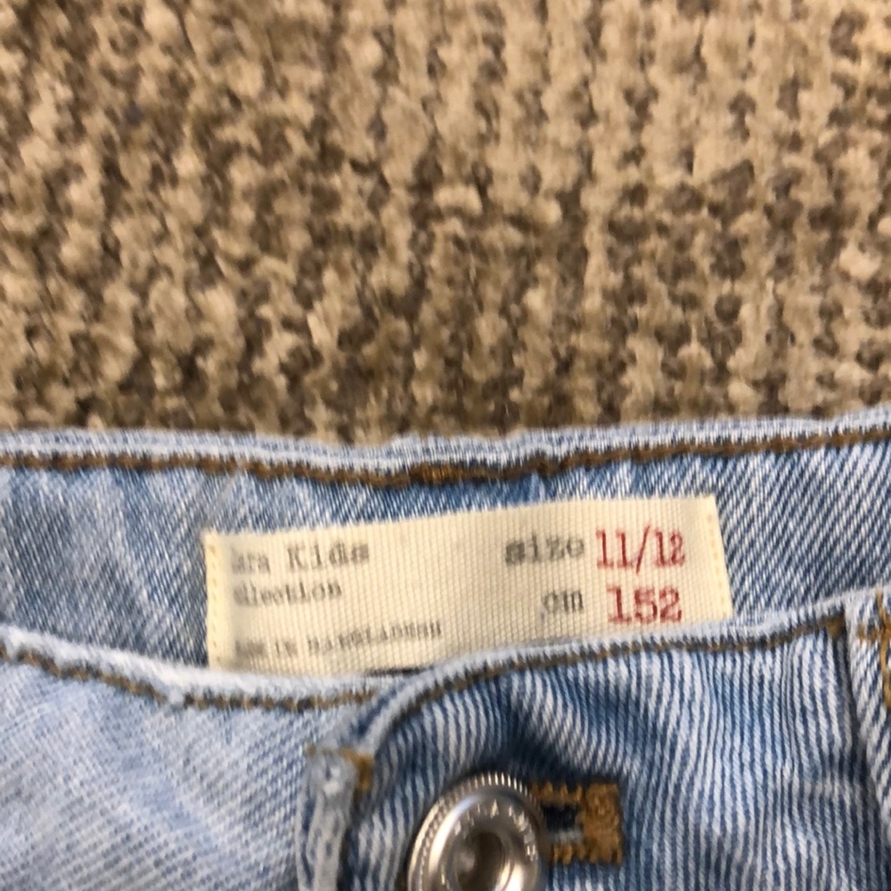 Zara Girls Denim Jean Shorts “OH GIRL” Sz 11/12 - Picture 2 of 4